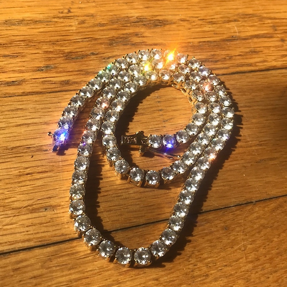 YELLOW GOLD Tennis Chain